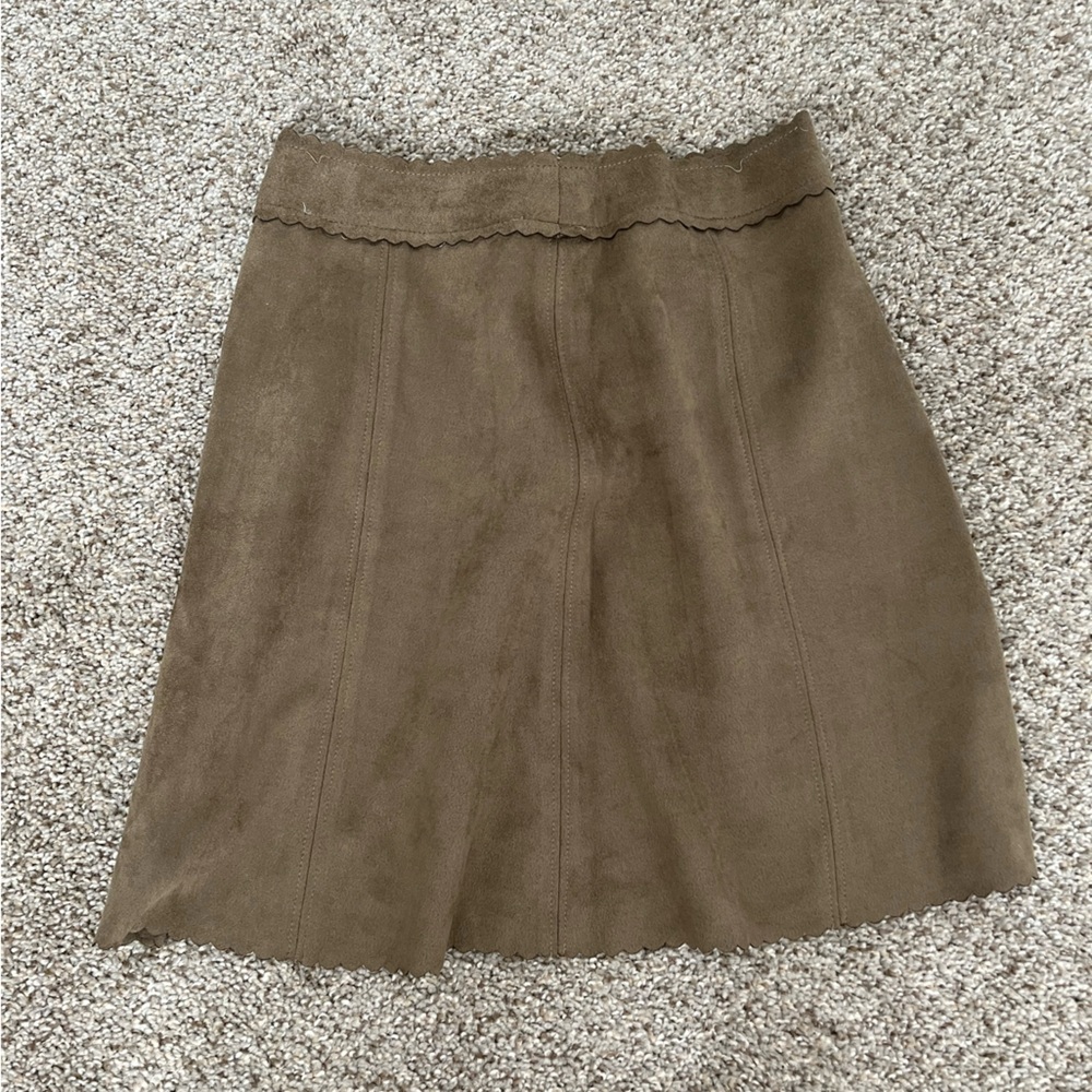 Green Suede Mini Skirt